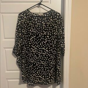 Black Polka Dot Relaxed Top